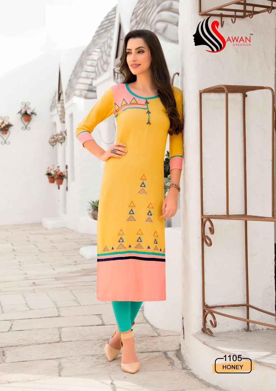 Honey Vol-11 Sawan Creation Rayon Wholesale Kurti Honey Vol-11 Sawan Creation Rayon Wholesale Kurti